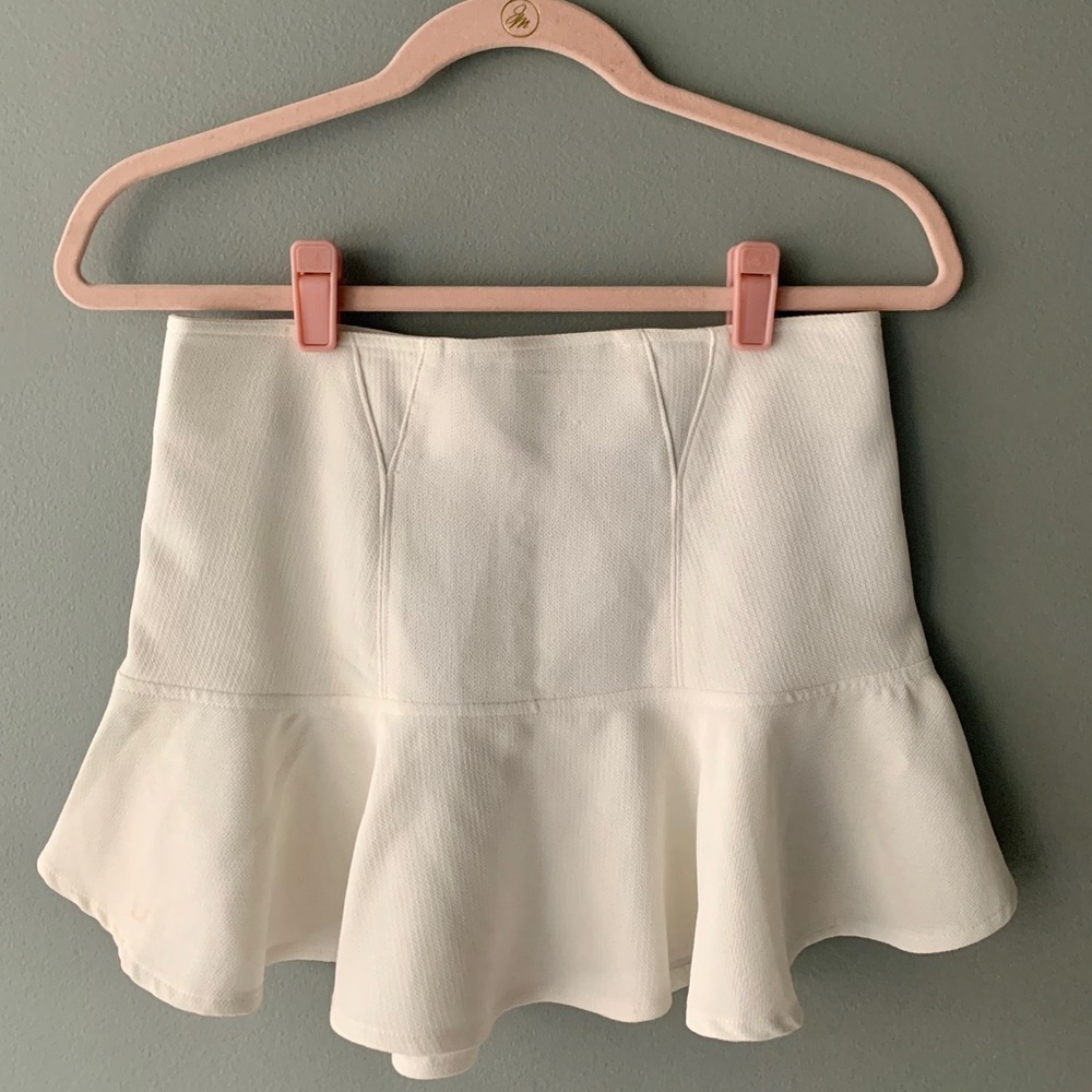 Aqua White Flounce Mini Skirt 🤍